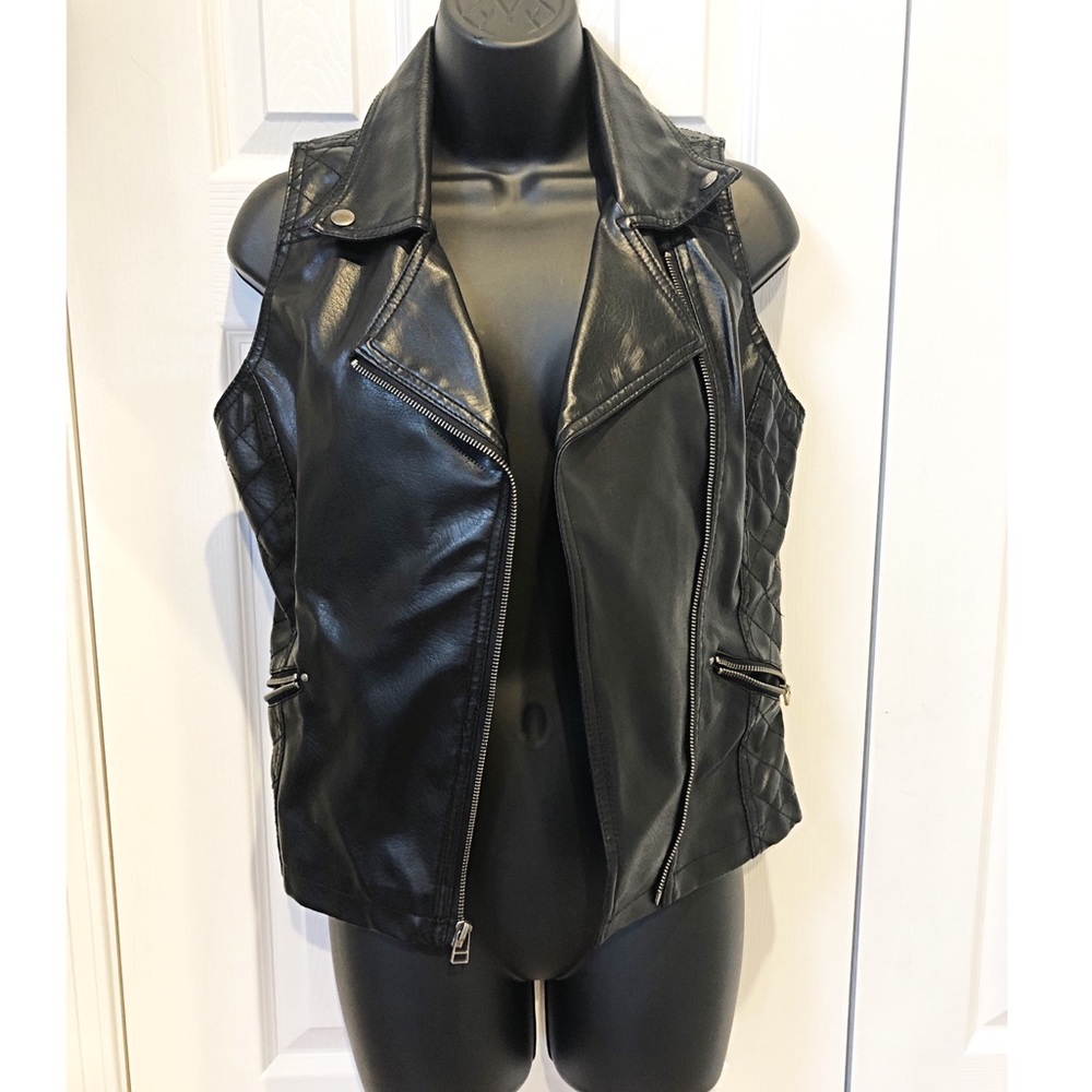 TAXI Leather Zip Vest